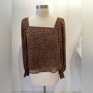 Lucca Cheetah Print Long Sleeve Top